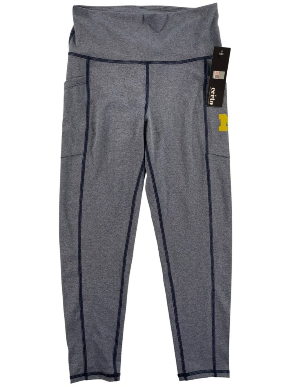 Certo Michigan Gray Assembly Leggings Stretch Pocketed Activewear Wmn's Sz M NEW